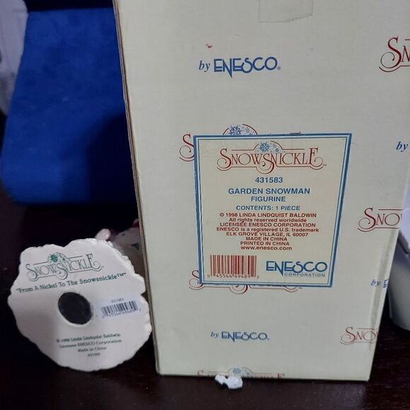 From a Nickel to the Snowsnickle Figurine garden Snowman Enesco 1998 Rare - Picture 4 of 4